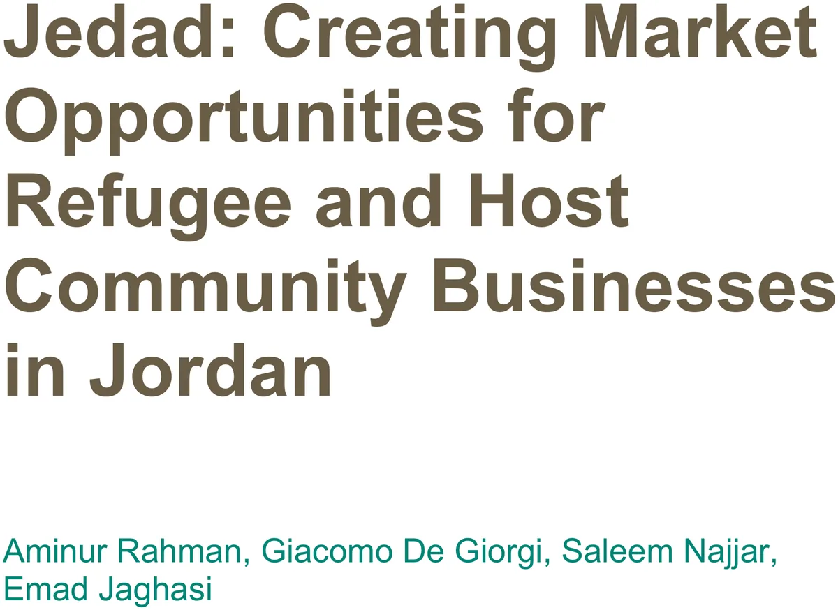 The cover of the World Bank report on the Jedad programme